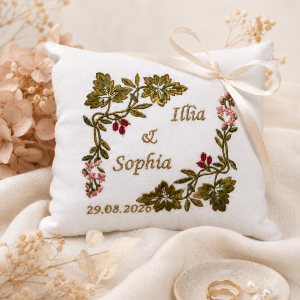 Handmade Personalised Wedding Ring Pillow