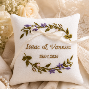 Handmade Personalised Wedding Ring Pillow