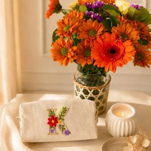 Handmade Personalised Embroidered Cosmetic Bag