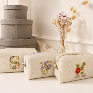 Handmade Personalised Embroidered Cosmetic Bag